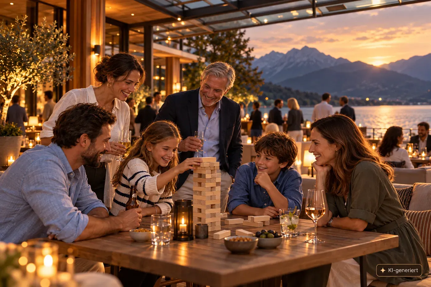 KI-Illustration einer Feier mit Familien